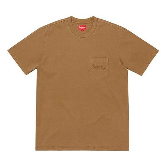 Supreme SS19 Overdyed Pocket Tee Short Sleeve Unisex Brown SUP-SS19-10021