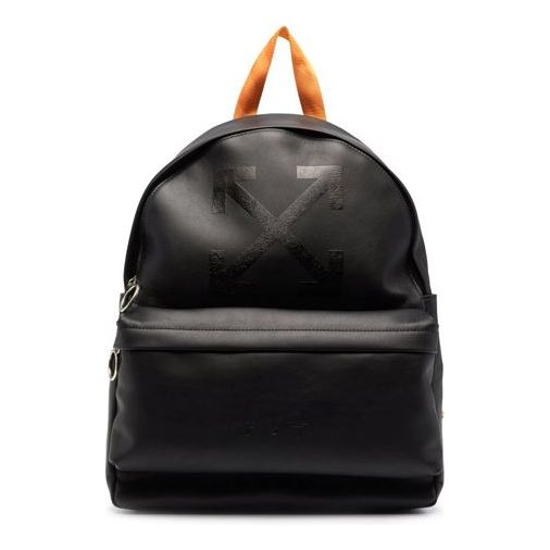 Men's Off-White Leather Black Backpack OMNB059F21LEA0011010