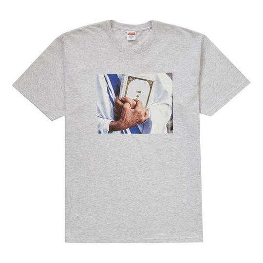 Supreme FW19 Week 7 Bible Tee Printing Short Sleeve Unisex light grey SUP-FW19-733