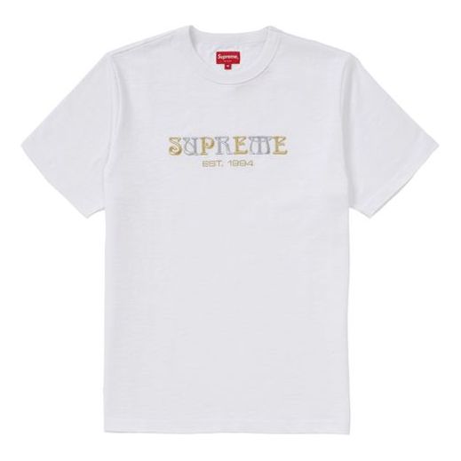 Supreme FW18 Nouveau Logo Tee White Logo Tee SUP FW18 615 SneakerSouqq