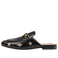 (WMNS) Gucci Princetown Embroidered Leather Slipper 'Black' 505268-D3V00-1000