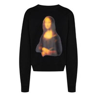 Off-White Mona Lisa Applique Sweat Shirt Men's Black OMBA035F20FLE0041010