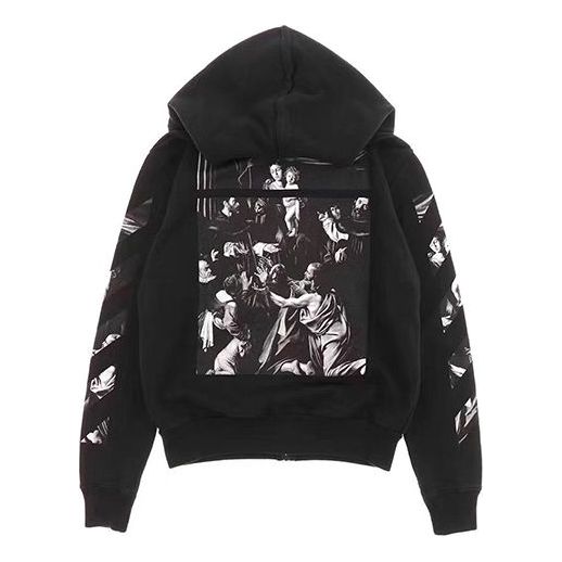 Off-White Caravaggio Square Slim Zip Hoodie 'Black/Multicolor' OMBE001S20E300051088