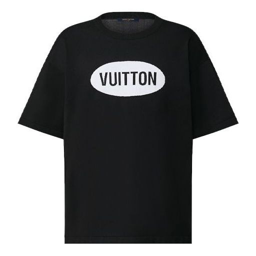 Men's LOUIS VUITTON Round Neck Short Sleeve Black 1A9T5S