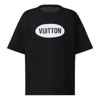 Men's LOUIS VUITTON Round Neck Short Sleeve Black 1A9T5S