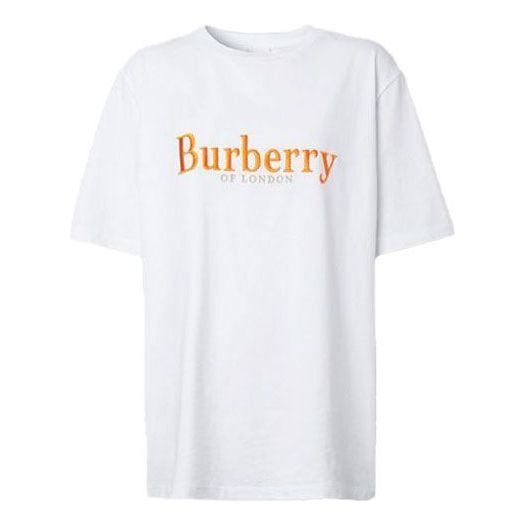 Burberry Casual Embroidered Alphabet Short Sleeve White 80205711