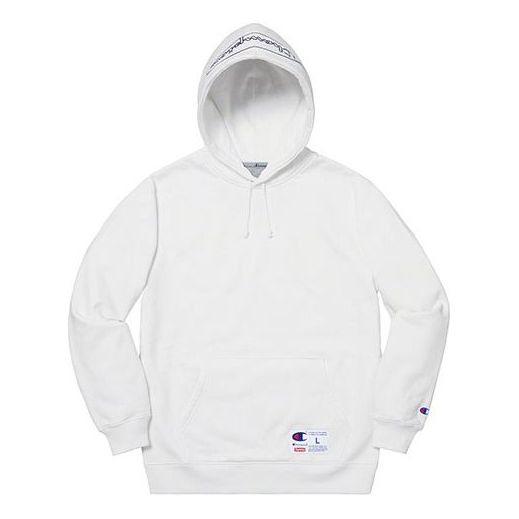 Supreme x Champion SS19 Outline Hooded Sweatshirt White SUP-SS19-10068