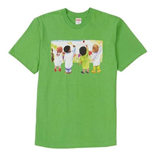 Supreme SS19 Kids Tee Green Kids Graffiti Round Neck Short Sleeve Unisex SUP-SS19-266