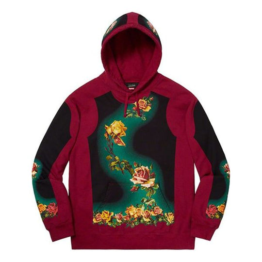 Supreme SS19 x Jean Paul Gaultier Floral Print Hooded Sweatshirt Red SUP-SS19-775