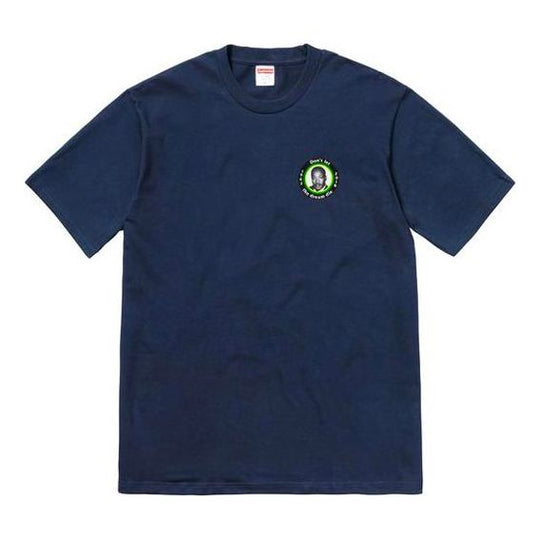 Supreme SS18 MLK Dream Tee Navy Gold Avatar Printing Short Sleeve Unisex Navy Blue SUP-SS18-345