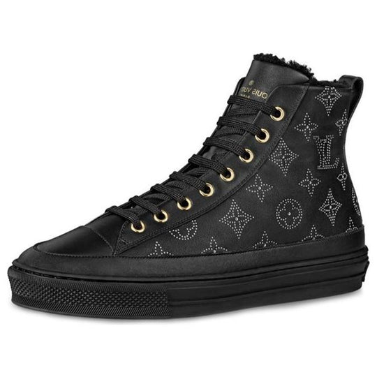 WMNS LOUIS VUITTON LV Stellar High Top Sports Shoes Black Monogram SneakerSouqq