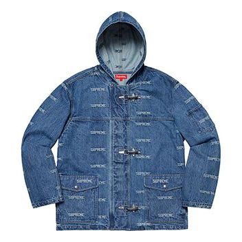 Supreme SS19 Logo Denim Turnout Jacket Denim Logo SUP-SS19-653