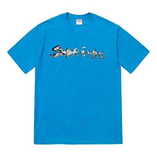 Supreme FW18 FW18 Liquid Bright Blue logo Tee SUP-FW18-013