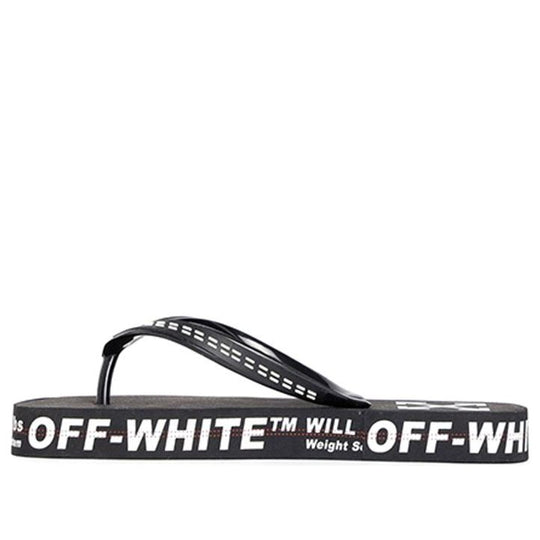 Off-White c/o virgil abloh men's black and white industrial flip flops OMIA131R20D270011000