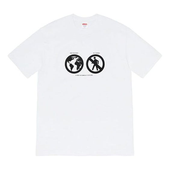 Supreme FW19 Week 1 Save The Planet Tee Earth Short Sleeve Unisex White SUP-FW19-198