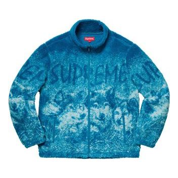 Supreme SS19 Wolf Fleece Jacket Blue Totem polar fleece Unisex SUP SS1 SneakerSouqq