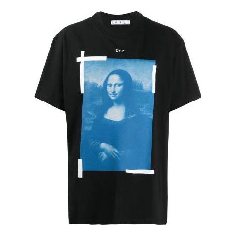 Off-White Unisex SS21 Mona Lisa Printing Black OMAA038R21JER0011001