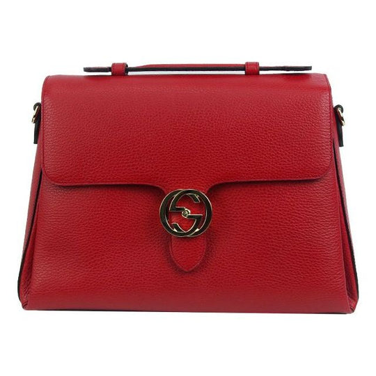 (WMNS) Gucci Double G Buckle Leather Messenger Bag Chain Large Red Handbag 510306-CAO0G-6420