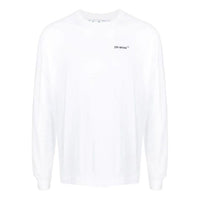 Men's Off-White SS22 Logo Printing Long Sleeves White T-Shirt OMAB064C99JER00301100110