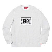 Supreme SS19 Warm Up Crewneck AshGrey logo SUP-SS19-414