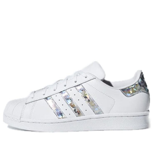 (GS) adidas Superstar J 'White Holographic Stripes' F33889