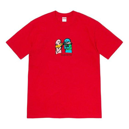 Supreme FW19 Week 17 Bite Tee Cartoon Graffiti Printing Short Sleeve Unisex Red SUP-FW19-10911