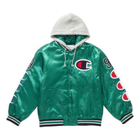 Supreme Champion Hooded Satin Varsity Jacket 'Kelly Green' SUP-FW18-556