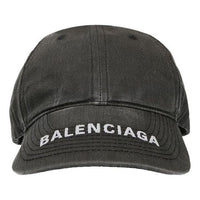 Balenciaga Washed Denim Logo Baseball Cap 'Black/White' 617160-4A2B4-1077