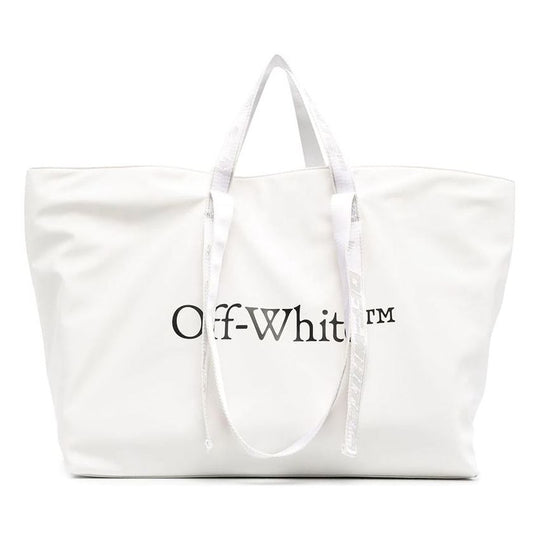 Off-White 21 Commercial Bag Series LOGO Printing Shoulders handbag White OWNA094R21FAB0010110