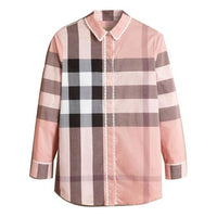 Burberry Pink Lace Long Sleeves Plaid Shirt Pink 40503901