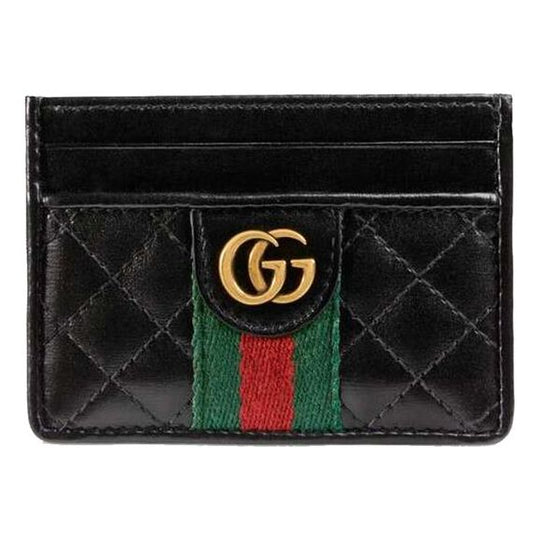 Gucci GG Logo Cowhide Card Package Black/Red/Green 536454-0YKBT-1060