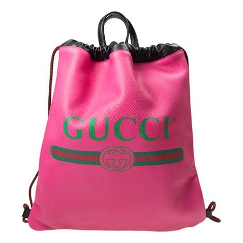 (WMNS) Gucci Logo Printing Cowhide Bag Pack Pink 516639-0GCBT-8841