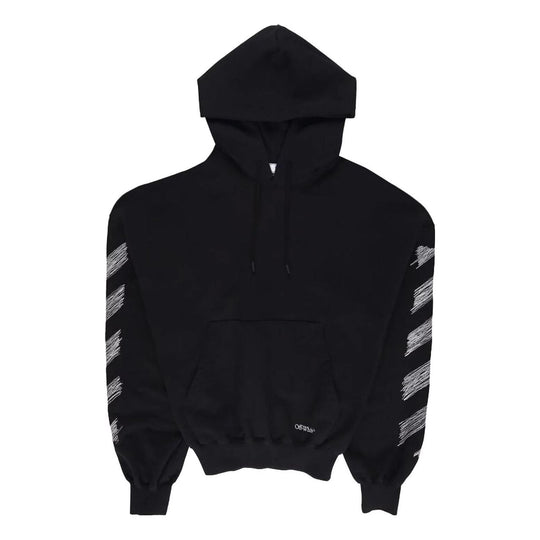 Off-White Scribble Diag-print Cotton Hoodie 'Black' OMBB110S23FLE0051001