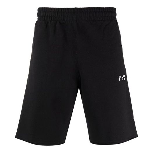 Off-White FW21 Logo Pattern Sports Shorts Version Black OMCI006F21FLE0011001