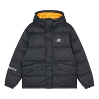 New Balance Logo Print Down Jacket 'Black Orange' AMJ13334-BK