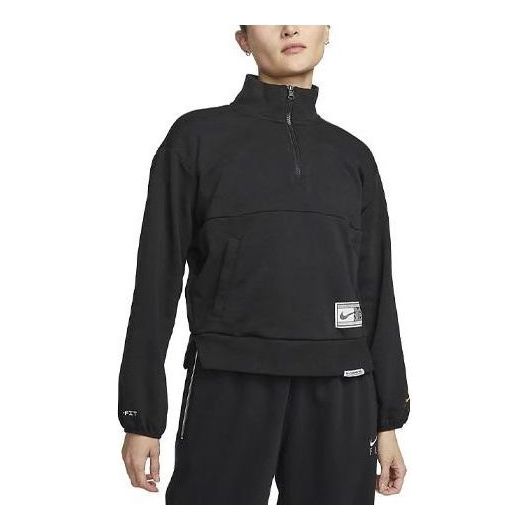 (WMNS) Nike Dri-Fit Swoosh Fly 1/4 Zip Basketball Sweatshirt 'Black' DX0562-010