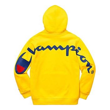 Supreme SS18 x Champion Hooded Sweatshirt Yellow Logo SUP-SS18-528