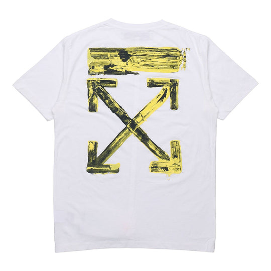 Off-White Back Painting Graffiti Arrow Printing Short Sleeve White OMAA027F191850100160