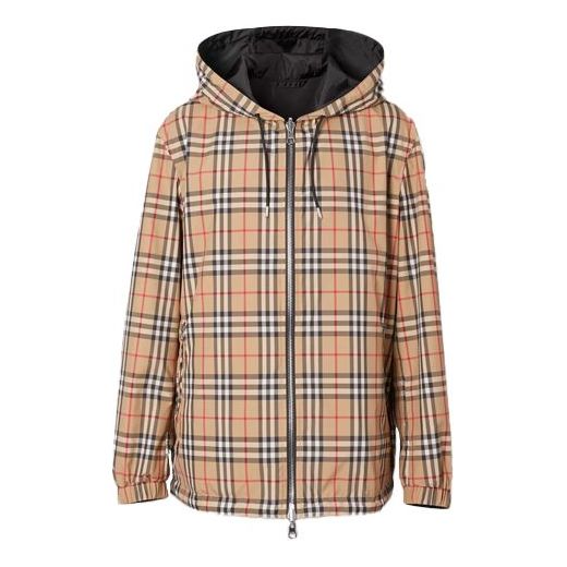 Men's Burberry Vintage Double Sided Classic Plaid Cozy Jacket Valentine's Day Beige 80270971