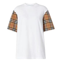 Burberry Vintage Classic Plaid Cotton Round Neck Short Sleeve White 80148961