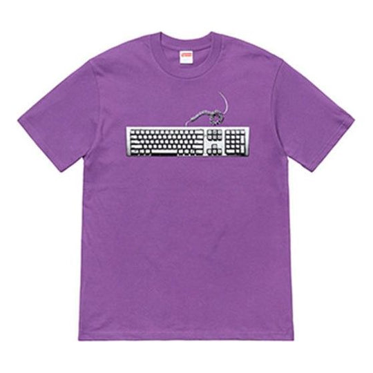 Supreme SS19 Keyboard Tee Purple Pattern Short Sleeve Unisex SUP-SS19-733