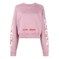 (WMNS) Off-White C O Virgil Abloh FW Cherry Blossom Crop Cotton Sweatshirt OWBA026E170030502788