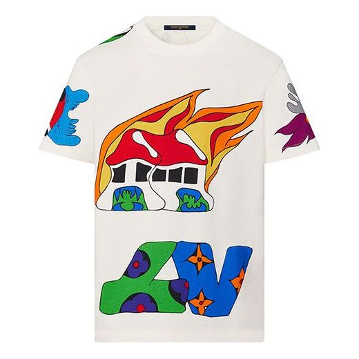 LOUIS VUITTON LV SS21 Cartoon Logo Print For Men White 1A8PUV