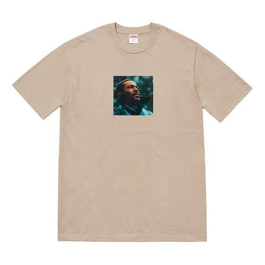 Supreme FW18 Marvin Gaye Tee Clay Character Printing Short Sleeve Unisex Khaki SUP-FW18-1173