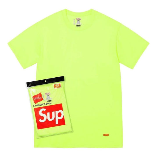 Supreme Hanes Tagless T-shirts (2 Pack) Box Logo Tee 'Light Green' SUP-SS23-021