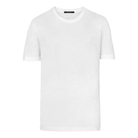 Men's LOUIS VUITTON Solid Color Round Neck Short Sleeve White T-Shirt 1A1SAU