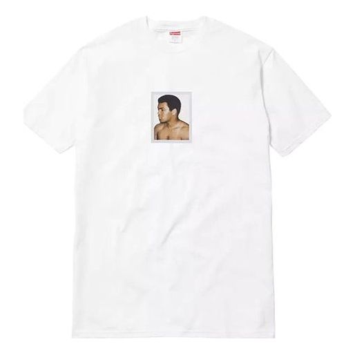 Supreme SS16 AliWarhol Tee White Muhammad Ali Character Printing Short Sleeve Unisex SUP-SS16-002