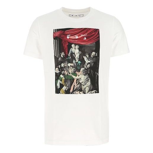 Off-White FW20 Caravaggio Printed Men White OMAA027E20JER0080110