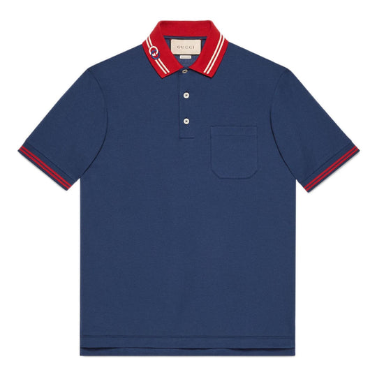 Gucci SS22 Cotton piquet polo shirt with Interlocking G 'Dark Ink Red' 658067-XJDI2-4714