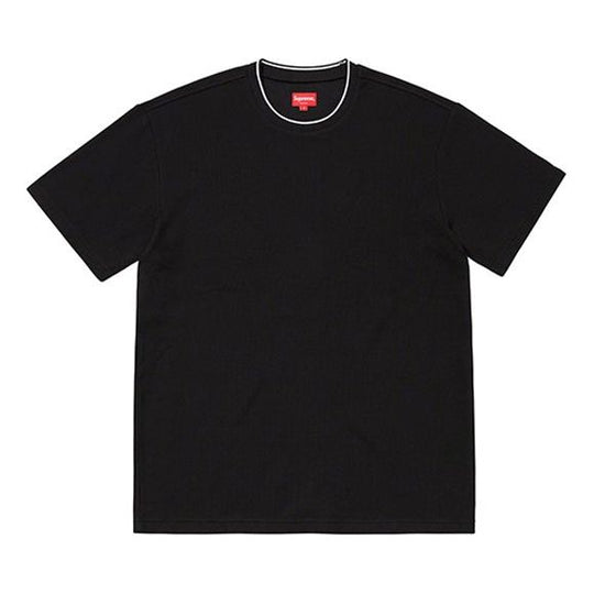 Supreme SS19 Stripe Rib Waffle Top Short Sleeve Unisex Black SUP-SS19-10277